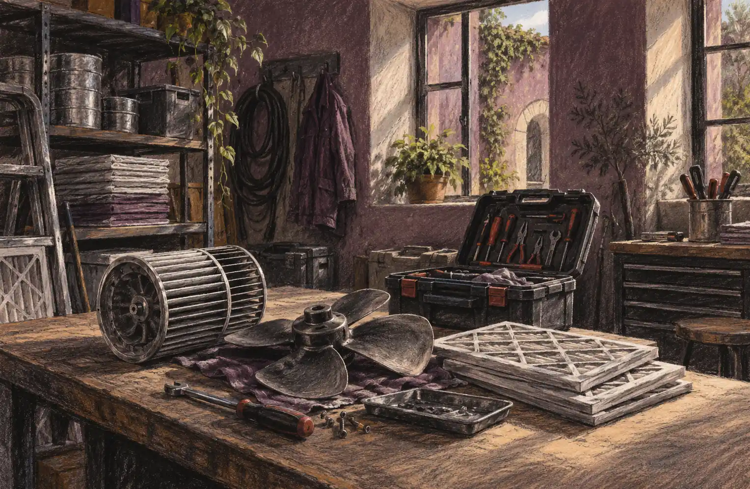 Illustration of hvac businesses and their working space